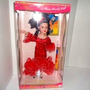 Genuine Porcelain Doll, "Tango" Dancing Through The Ages 18" Tall In Box 1999